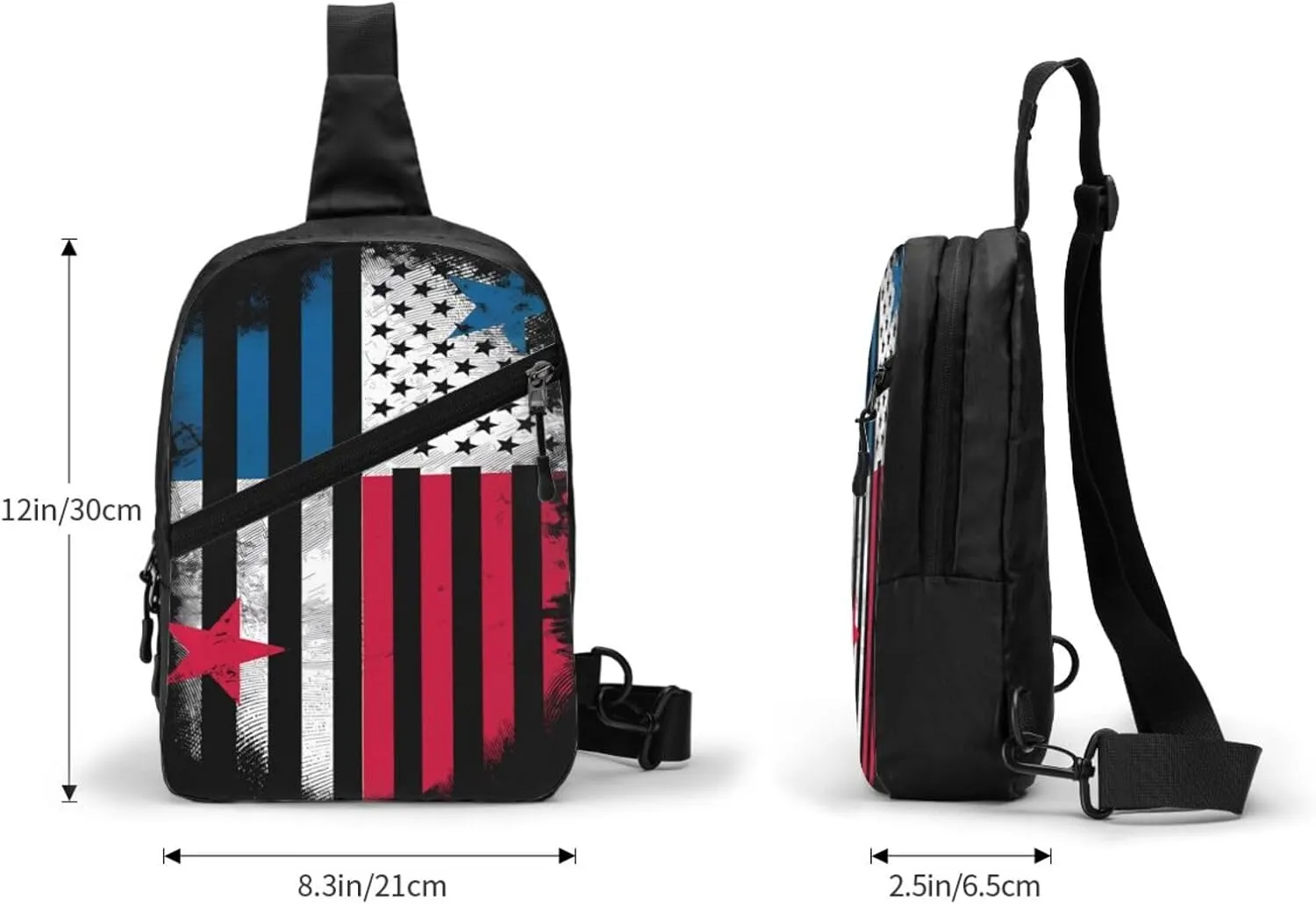 Panamanian American Flag Panama Portable Crossbody Bag Foldable Sling Bags Sports Gym Chest Daypack Reusable Shoulder Backpack Casual Diagonally Rucksack Fanny Packs