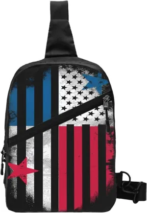 Panamanian American Flag Panama Portable Crossbody Bag Foldable Sling Bags Sports Gym Chest Daypack Reusable Shoulder Backpack Casual Diagonally Rucksack Fanny Packs