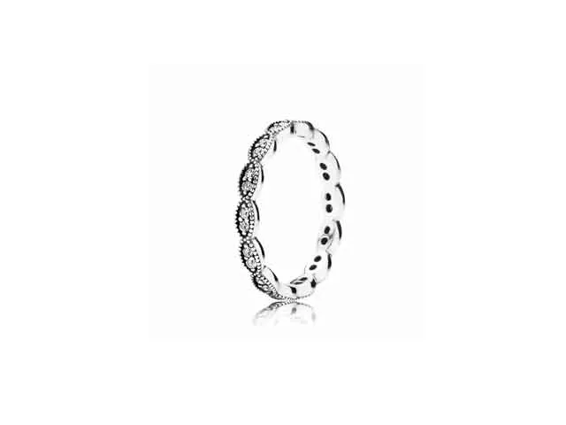 Pandora Sparkling Leaves Band Ring 190923CZ