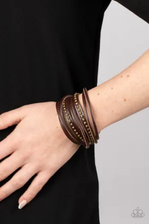 Paparazzi Bracelet ~ Studded Sensation - Brass