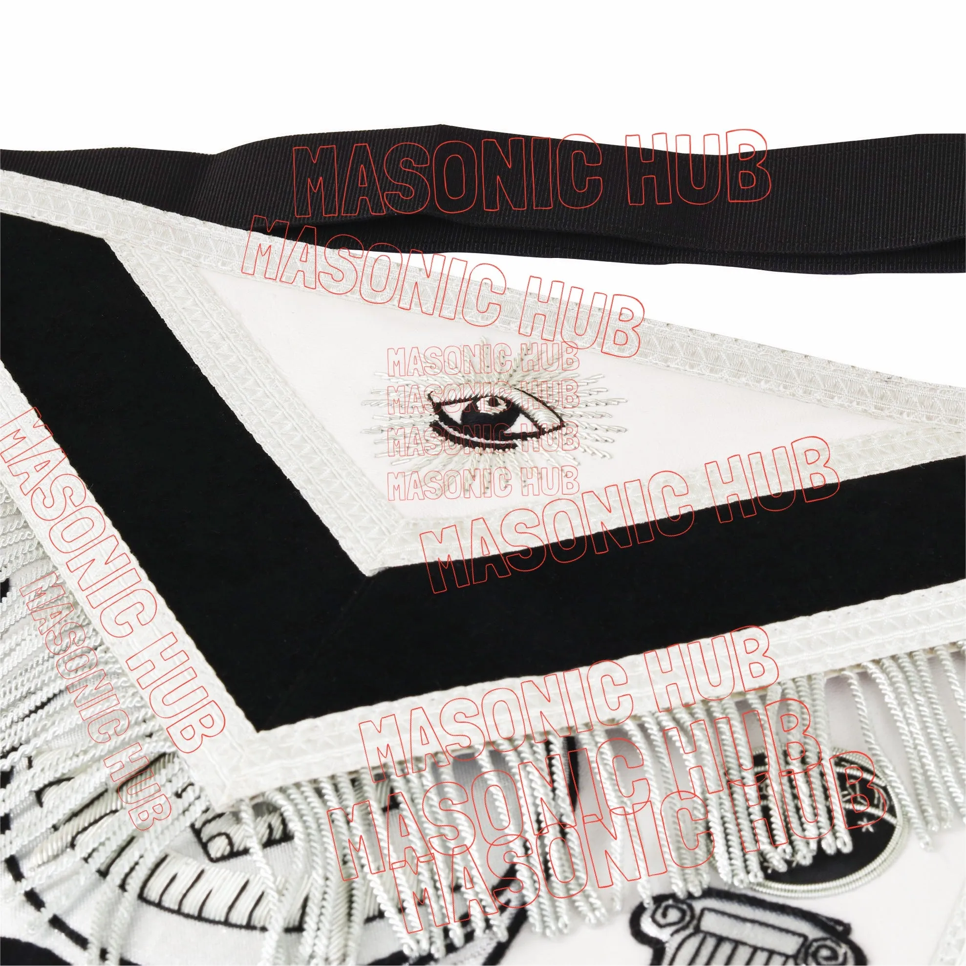 Past Master Skull & Cross Bones 100% Lambskin Masonic Apron - Handcrafted