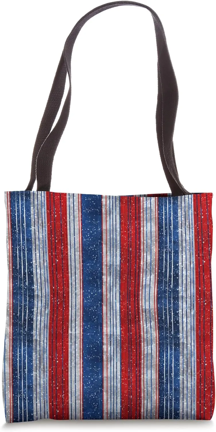 Patriotic American Flag Pattern | Memorial Day & July 4th Tote Bag