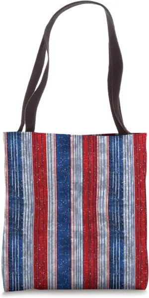 Patriotic American Flag Pattern | Memorial Day & July 4th Tote Bag
