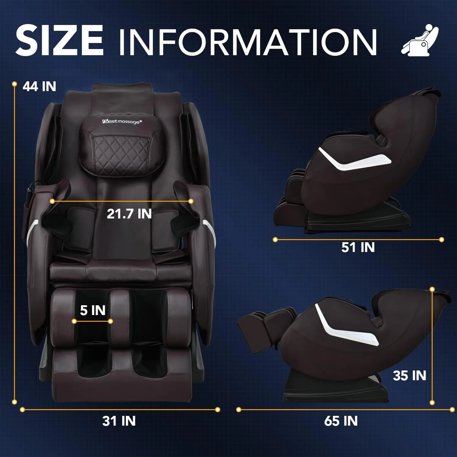 PayLessHere Massage Chair,Electric Shiatsu Full Body Zero Gravity Massage Recliner Chair with Remote Controls 34 Massage Airbags Built-in Heat for Home Office,Brown