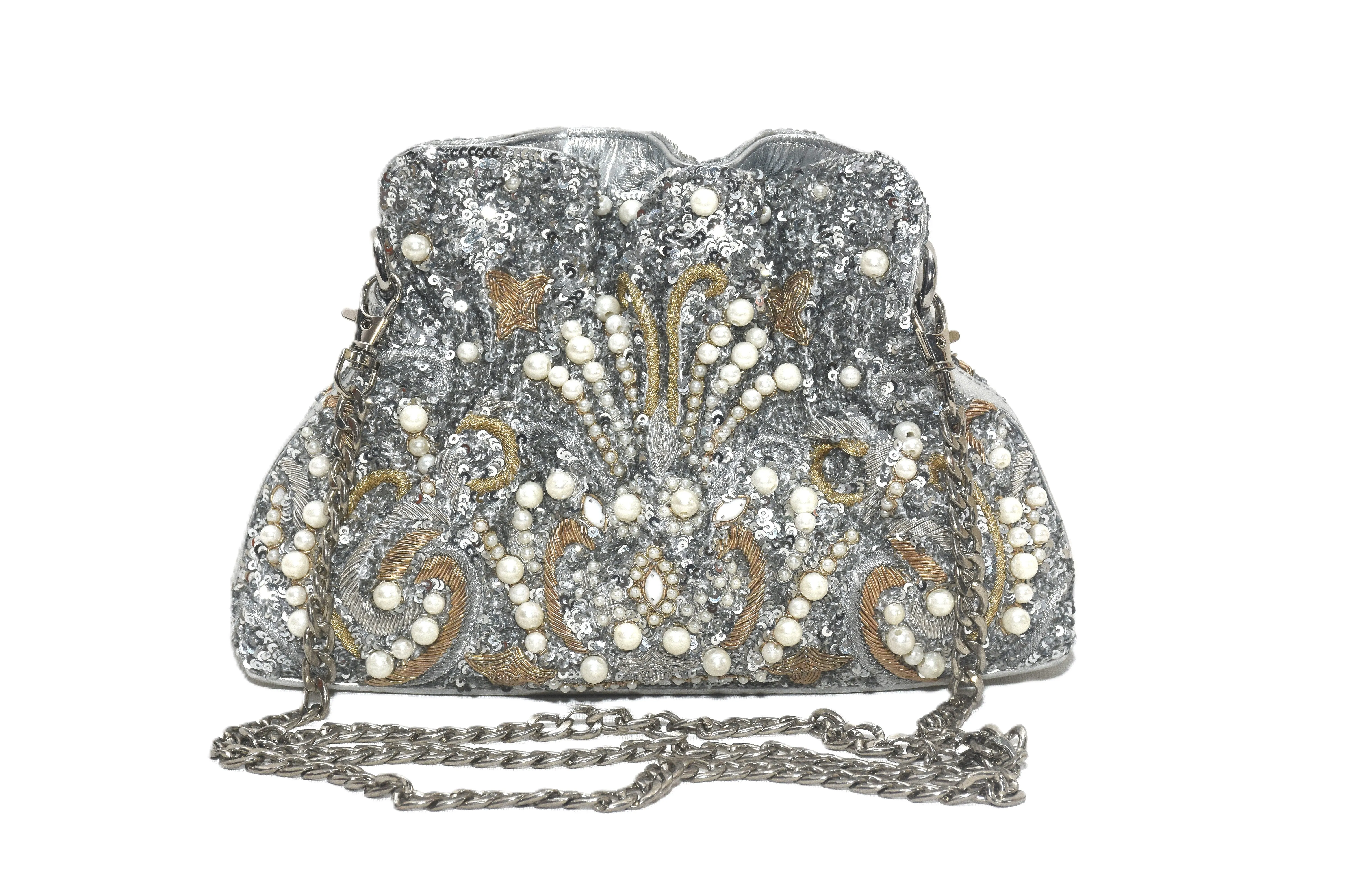 PEARL  BEADED  & SEQUIN PURSE