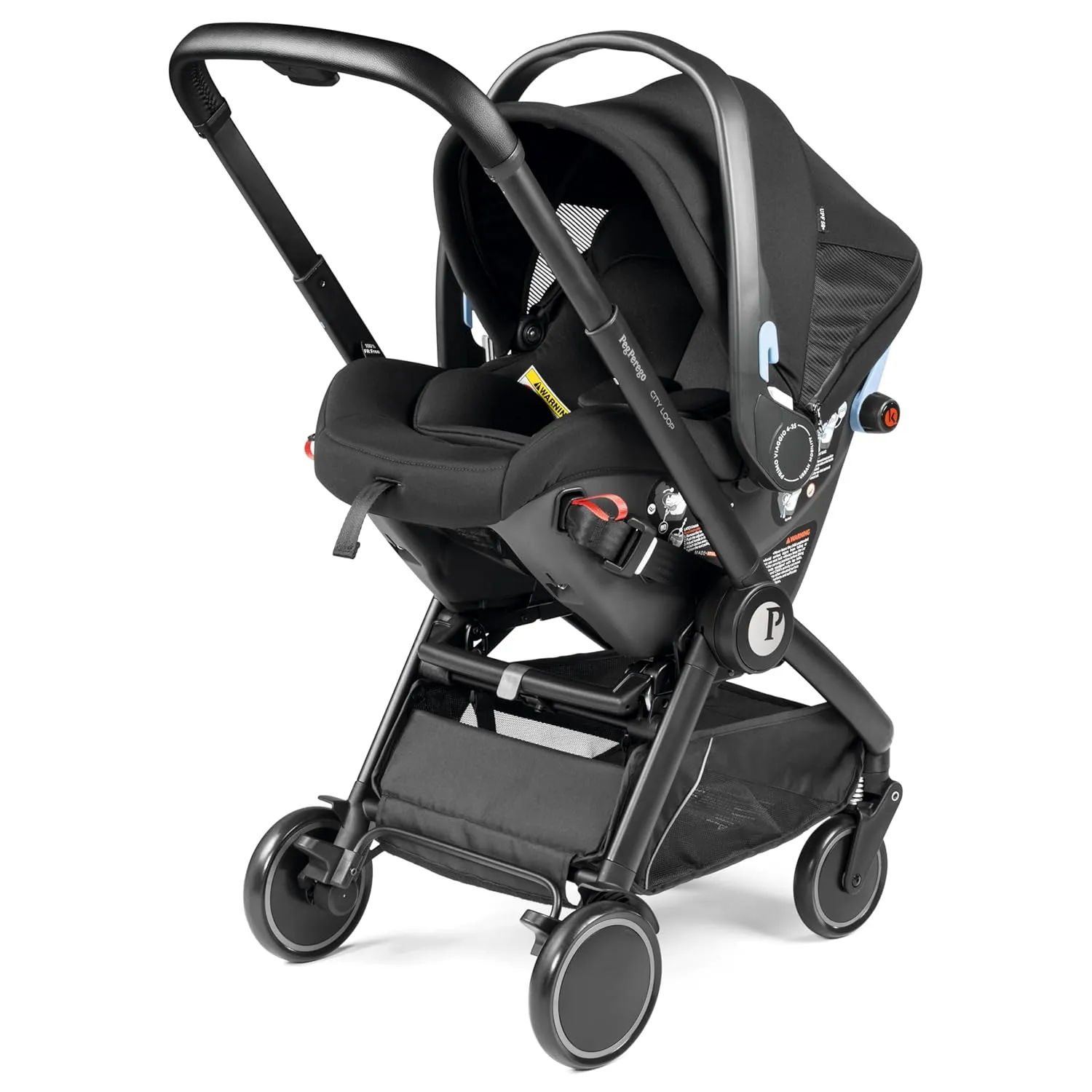 Peg Perego City Loop Infant Car Seat & Stroller Combo with Primo Viaggio Urban Mobility Car Seat | Compact Travel System from Infant to Toddler | Air Travel Friendly