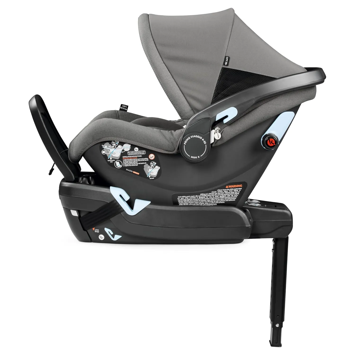 Peg Perego Primo Viaggio Nido - Rear Facing Infant Car Seat - Includes Base with Load Leg & Anti-Rebound Bar - for Babies 4 to 30 lbs - Made in Italy - Mercury