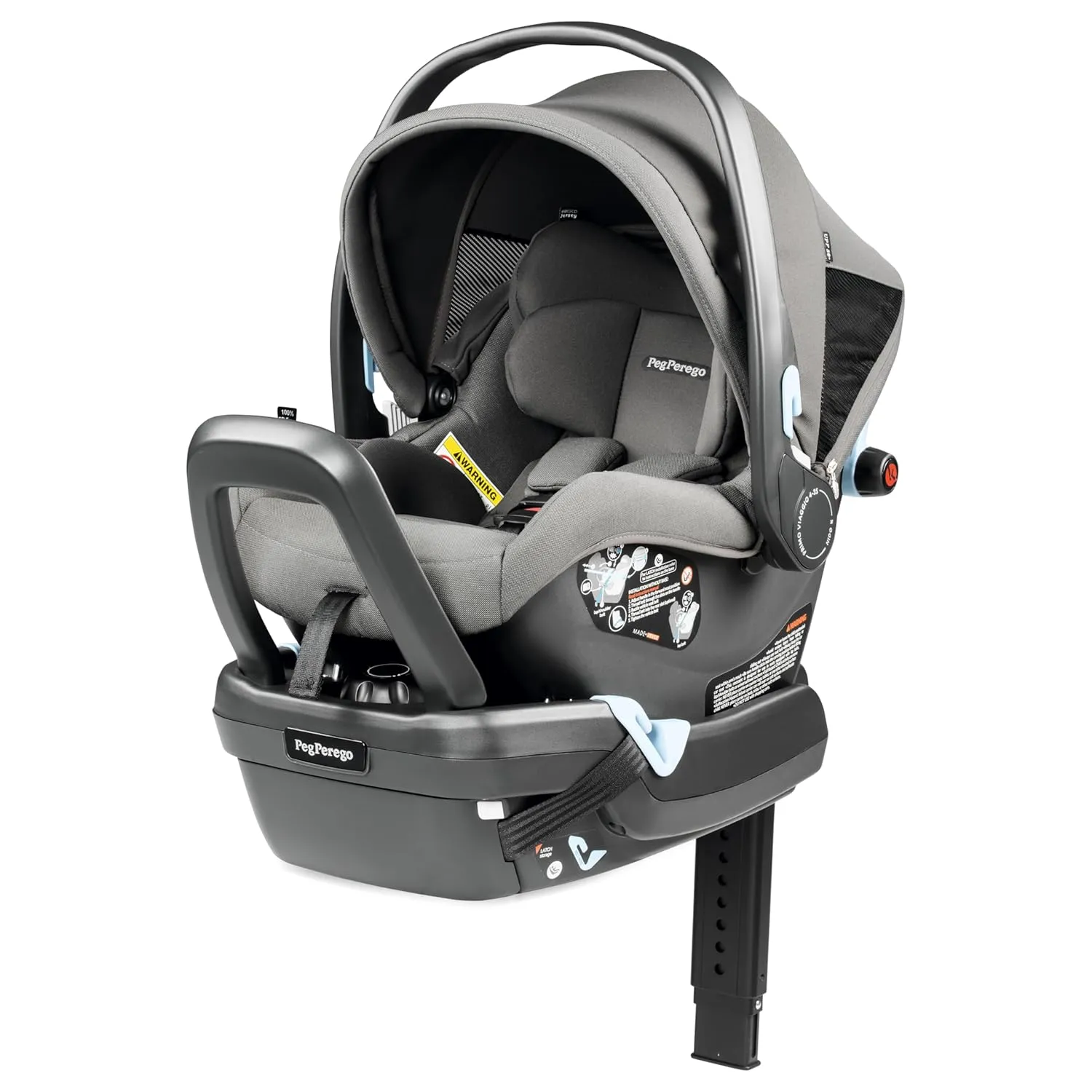 Peg Perego Primo Viaggio Nido - Rear Facing Infant Car Seat - Includes Base with Load Leg & Anti-Rebound Bar - for Babies 4 to 30 lbs - Made in Italy - Mercury