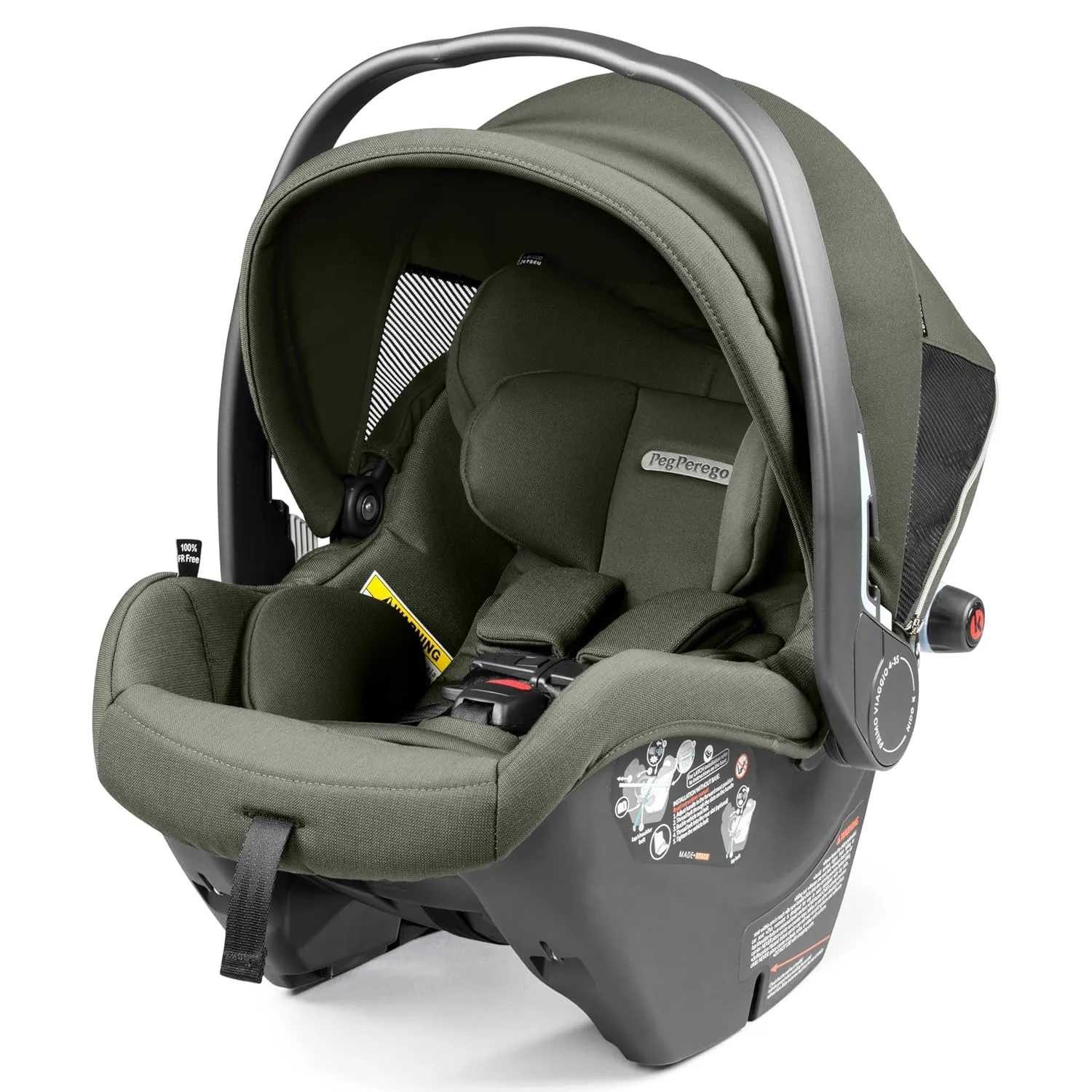 Peg Perego Primo Viaggio Nido - Rear Facing Infant Car Seat - Includes Base with Load Leg & Anti-Rebound Bar - for Babies 4 to 30 lbs - Made in Italy - Metal
