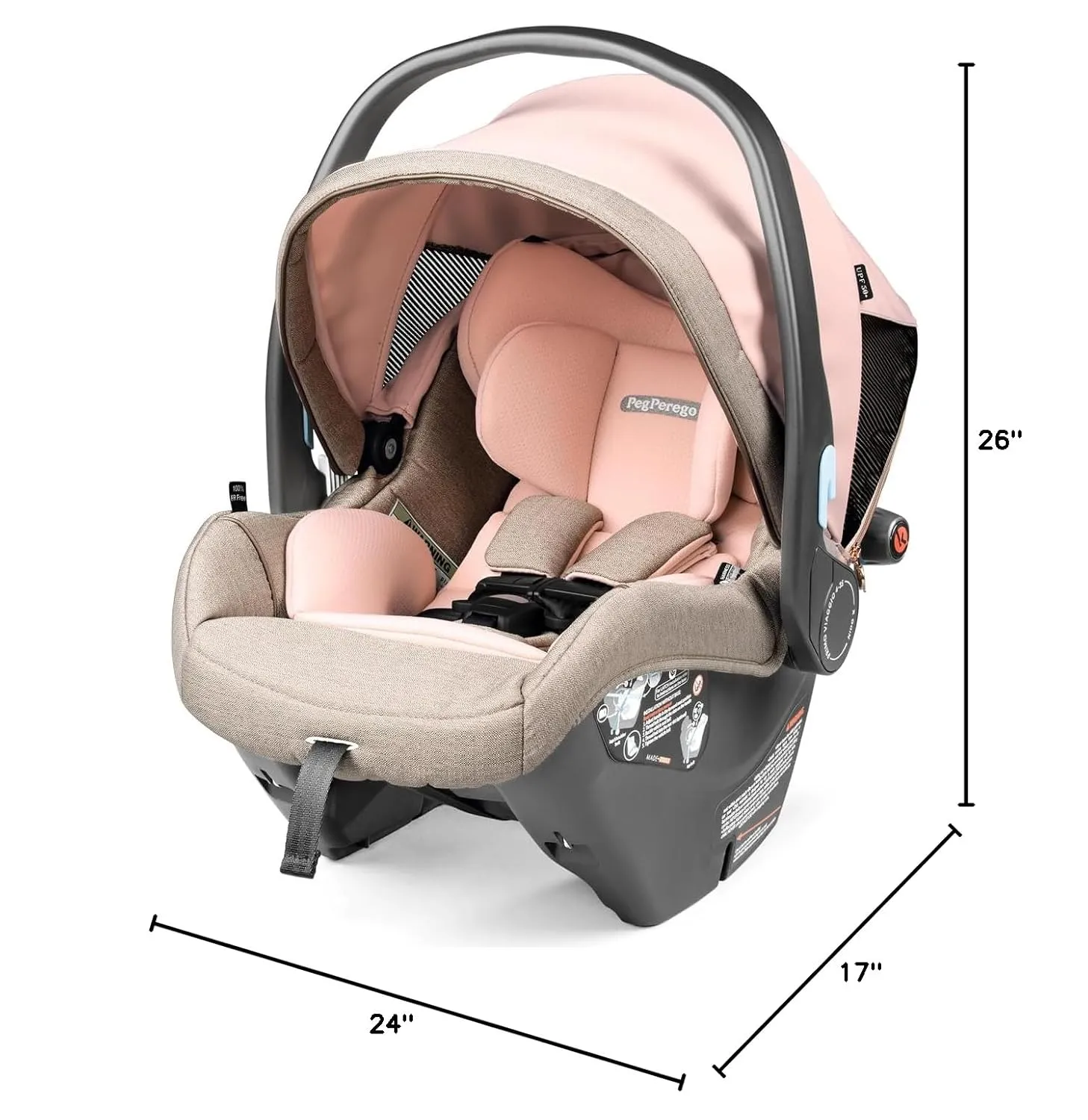 Peg Perego Primo Viaggio Nido - Rear Facing Infant Car Seat - Includes Base with Load Leg & Anti-Rebound Bar - for Babies 4 to 30 lbs - Made in Italy - Mon Amour