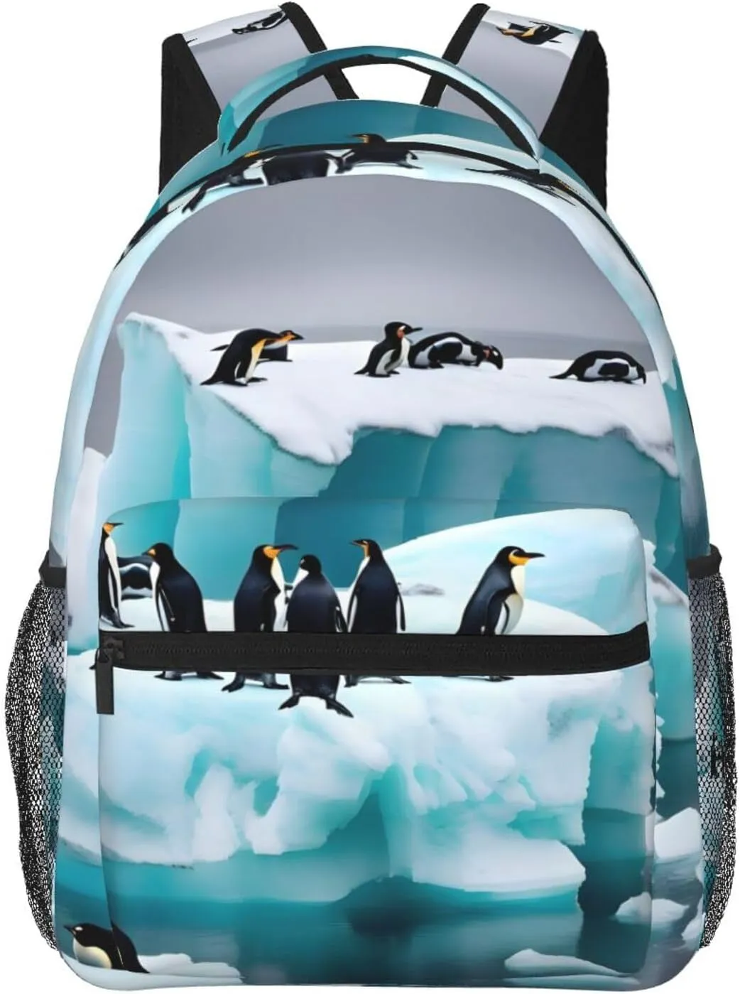 Penguins On The Iceberg Print Laptop Backpack College Backpack Travel Casual Business Rucksack For Men Women