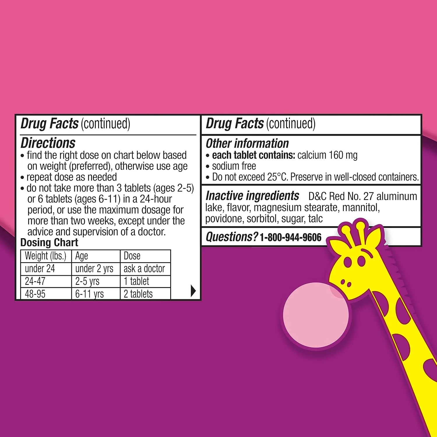 Pepto Kid's Chewable Tablets for Heartburn, Acid Indigestion, Sour Stomach, and Upset Stomach, Bubblegum Flavor, 72 Total (3 Packs of 24)