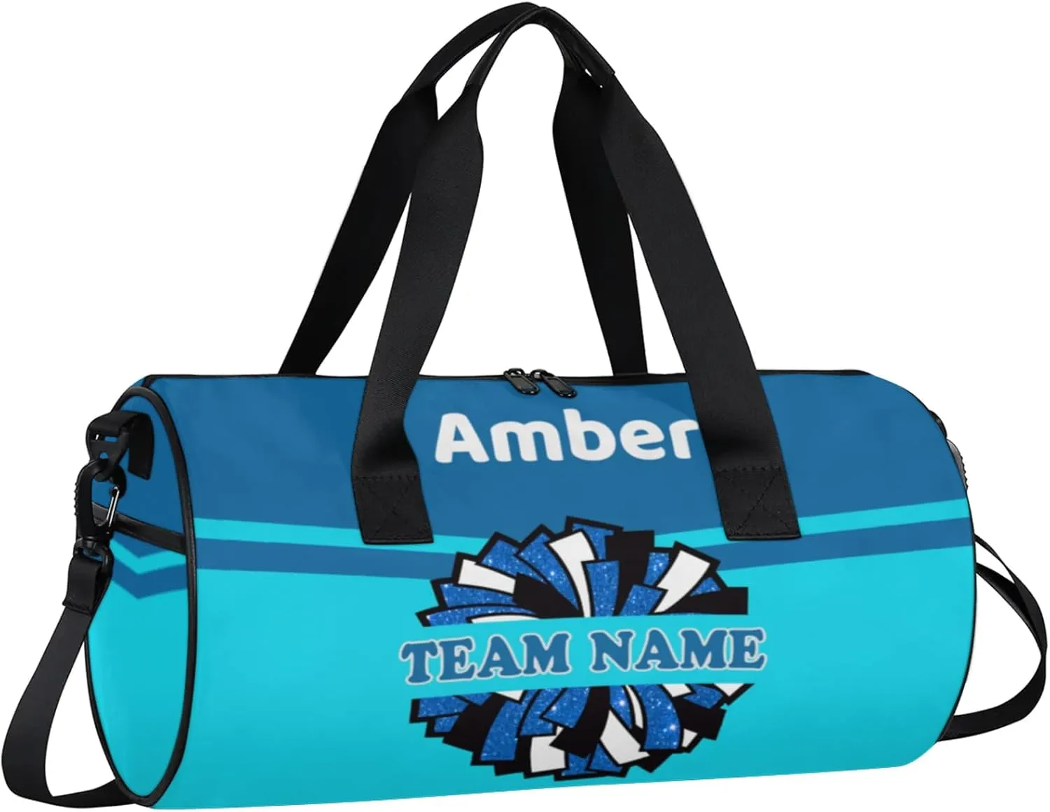 Personalized Cheer Bag for Women, Custom Name Overnight Duffel Bags Sport Gym Bag Travel Weekender Bag for Cheerleader Team Gifts, Blue Navy