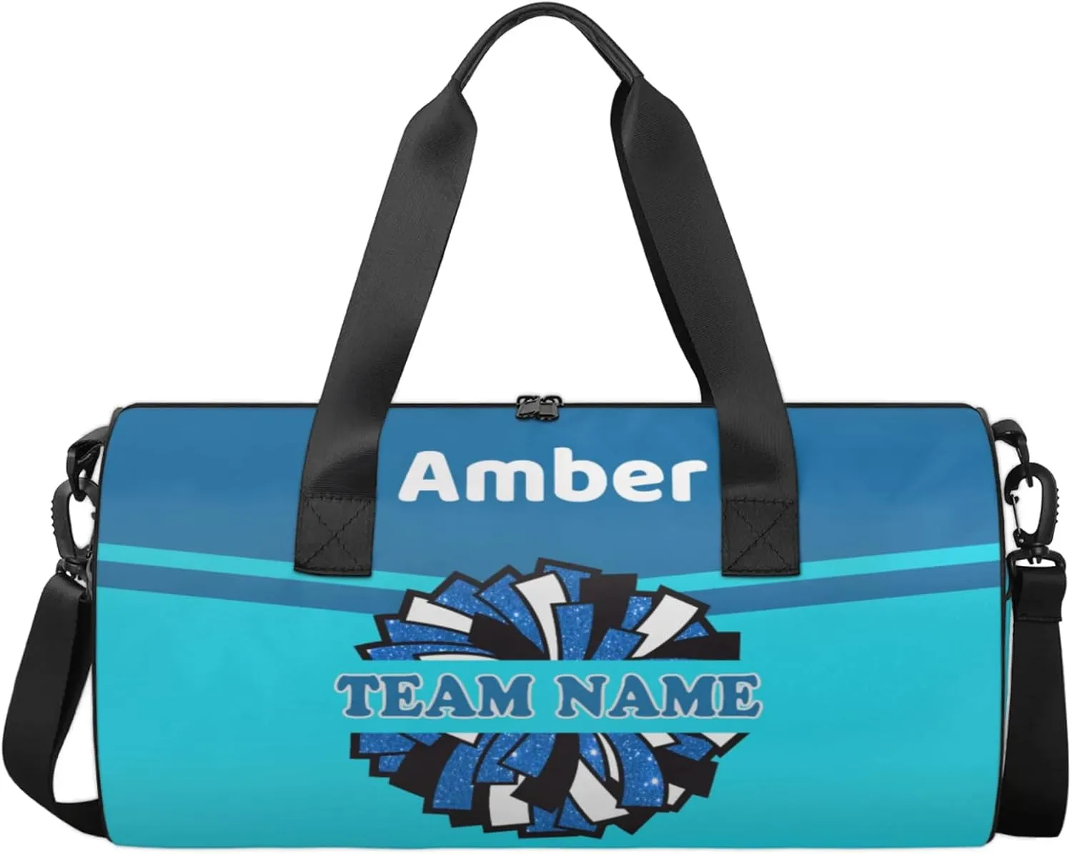 Personalized Cheer Bag for Women, Custom Name Overnight Duffel Bags Sport Gym Bag Travel Weekender Bag for Cheerleader Team Gifts, Blue Navy