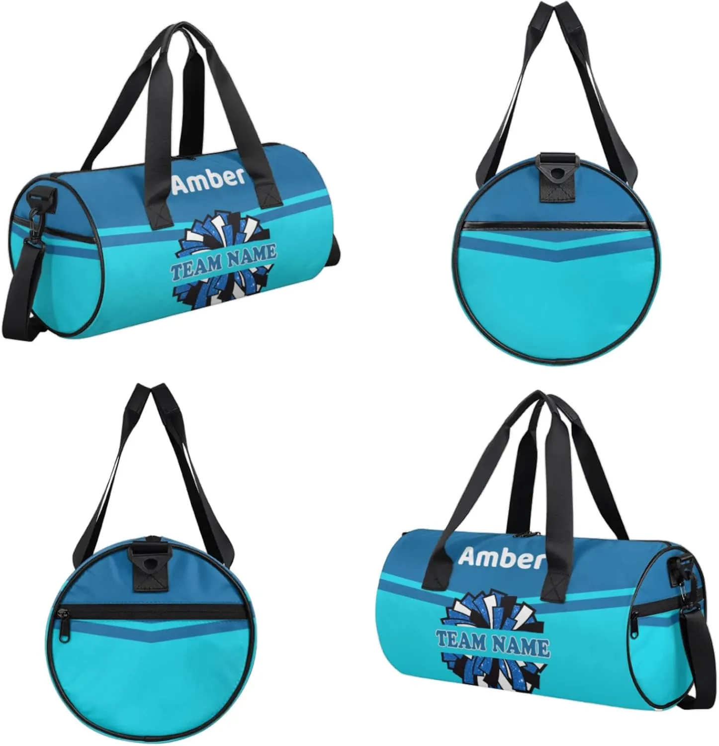 Personalized Cheer Bag for Women, Custom Name Overnight Duffel Bags Sport Gym Bag Travel Weekender Bag for Cheerleader Team Gifts, Blue Navy