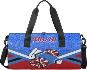 Personalized Cheer Bag for Women, Custom Overnight Duffel Bags Sport Gym Bag Travel Weekender Bag for Cheerleader Team Gifts, Blue Red