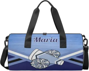 Personalized Cheer Bag for Women, Custom Overnight Duffel Bags Sport Gym Bag Travel Weekender Bag for Cheerleader Team Gifts, Blue