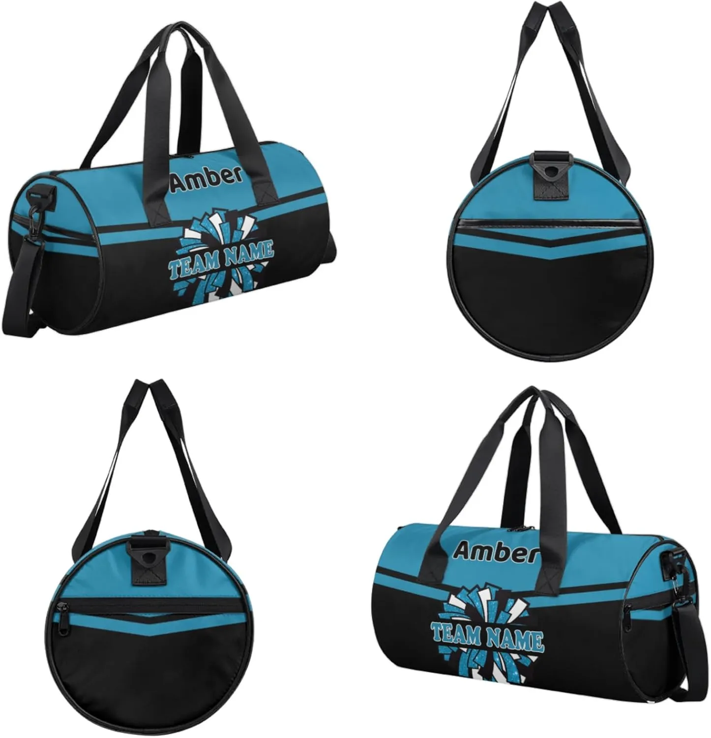 Personalized Cheer Bag with Name, Custom Overnight Duffel Bags Sport Gym Bag Travel Weekender Bag for Cheerleader Team Gifts, Blue