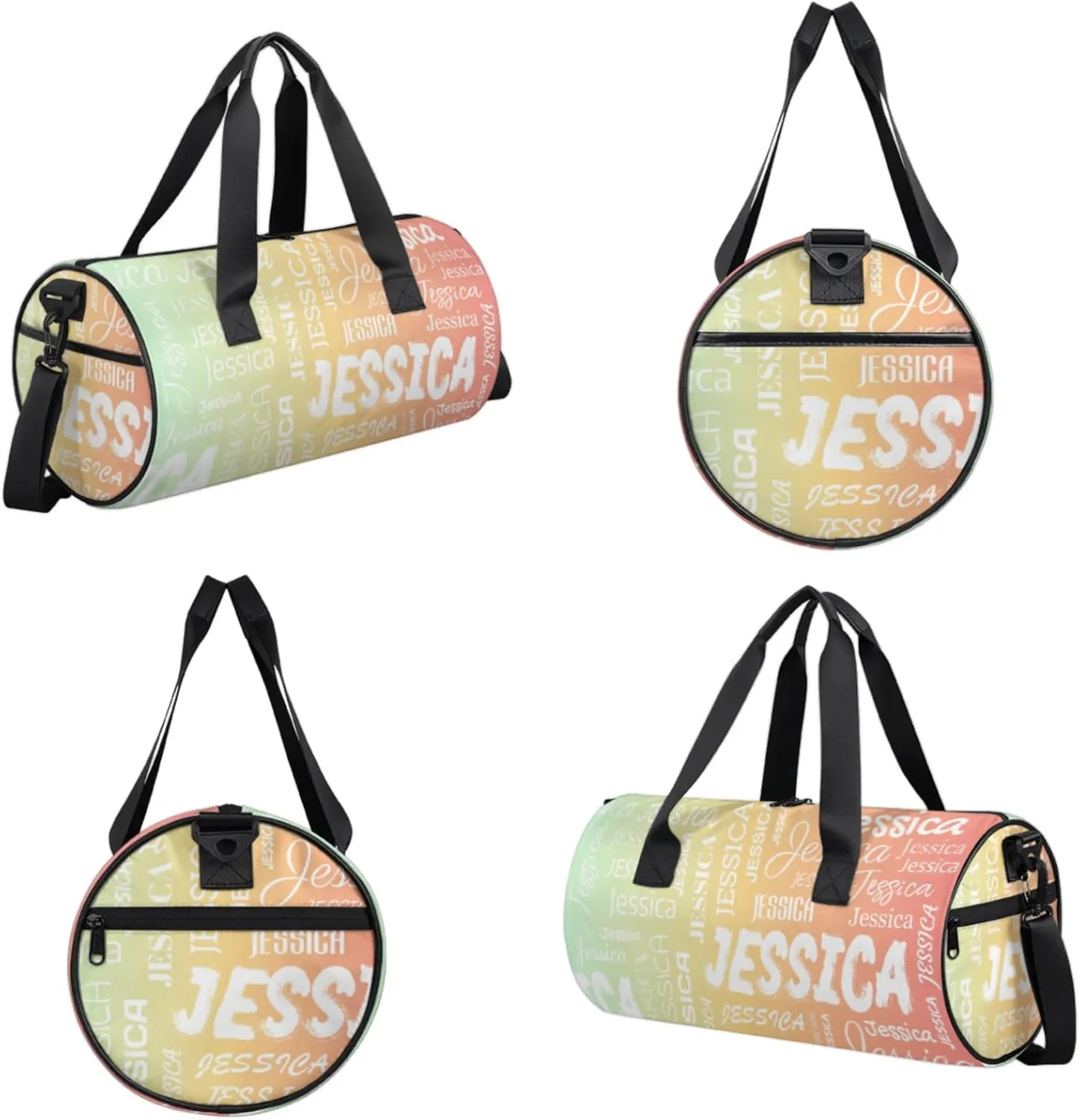 Personalized Sport Gym Bag with Name, Custom Overnight Duffel Bags Travel Weekender Bag for Women Men Gifts, Colorful