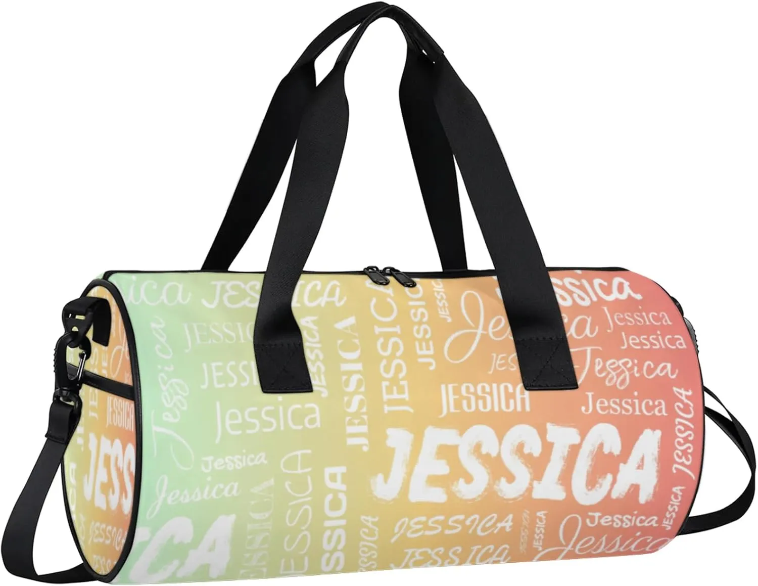 Personalized Sport Gym Bag with Name, Custom Overnight Duffel Bags Travel Weekender Bag for Women Men Gifts, Colorful