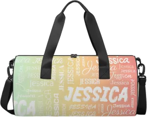 Personalized Sport Gym Bag with Name, Custom Overnight Duffel Bags Travel Weekender Bag for Women Men Gifts, Colorful
