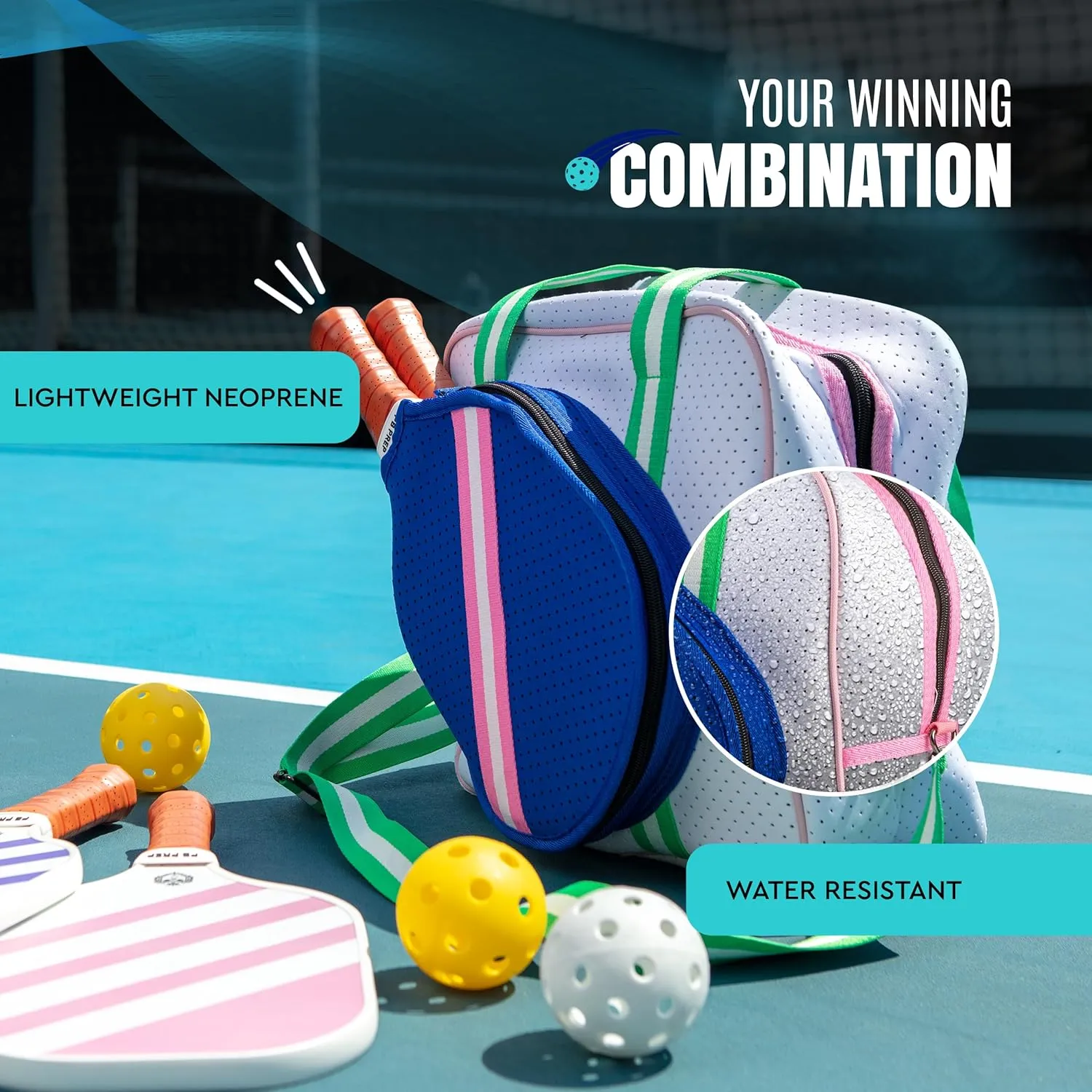 Pickleball Bags for Women, Crossbody Women's Pickleball Bag, Neoprene Pickleball Paddle Bag, Pickleball Bag Tote for Women