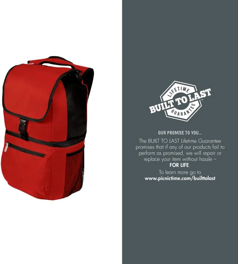 PICNIC TIME NCAA Ole Miss Rebels Zuma Backpack Cooler - Soft Cooler Backpack - Lunch Cooler, (Red)