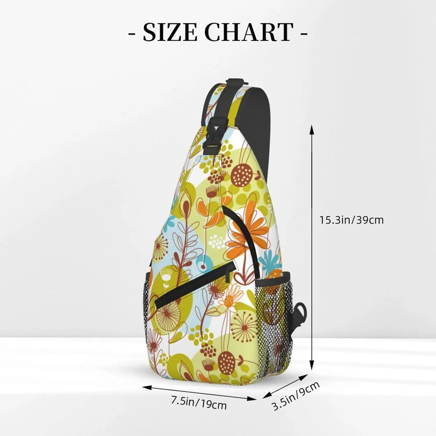 pink flower Chest Bags Crossbody Sling Bag Shoulder Bag Travel Hiking Daypack For Men Women