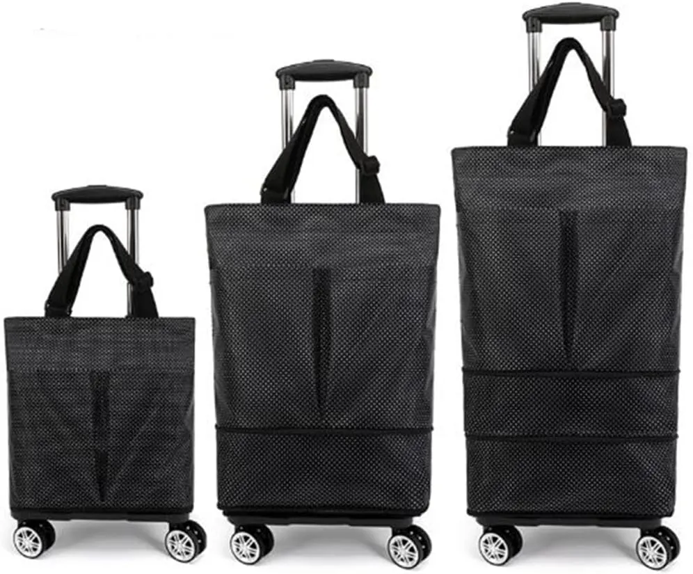 Plus Size Portable and extendable Grocery Shopping Bag with 4-Wheels(HEI2)