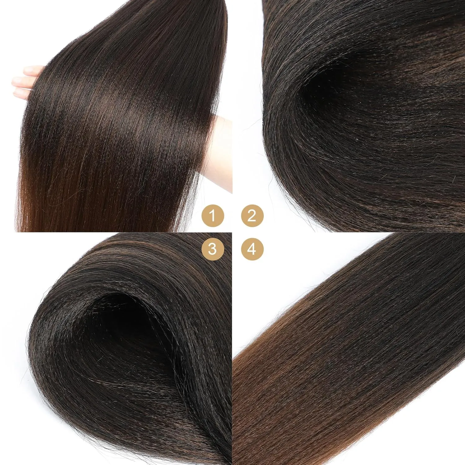 Pre-stretched Braiding Hair,Silky Braid Hair Extensions, Itch Free Crochet Twist Hair Braids, Yaki Texture Original Braiding Hair Pre Stretched(20''-8 packs, 1b30)