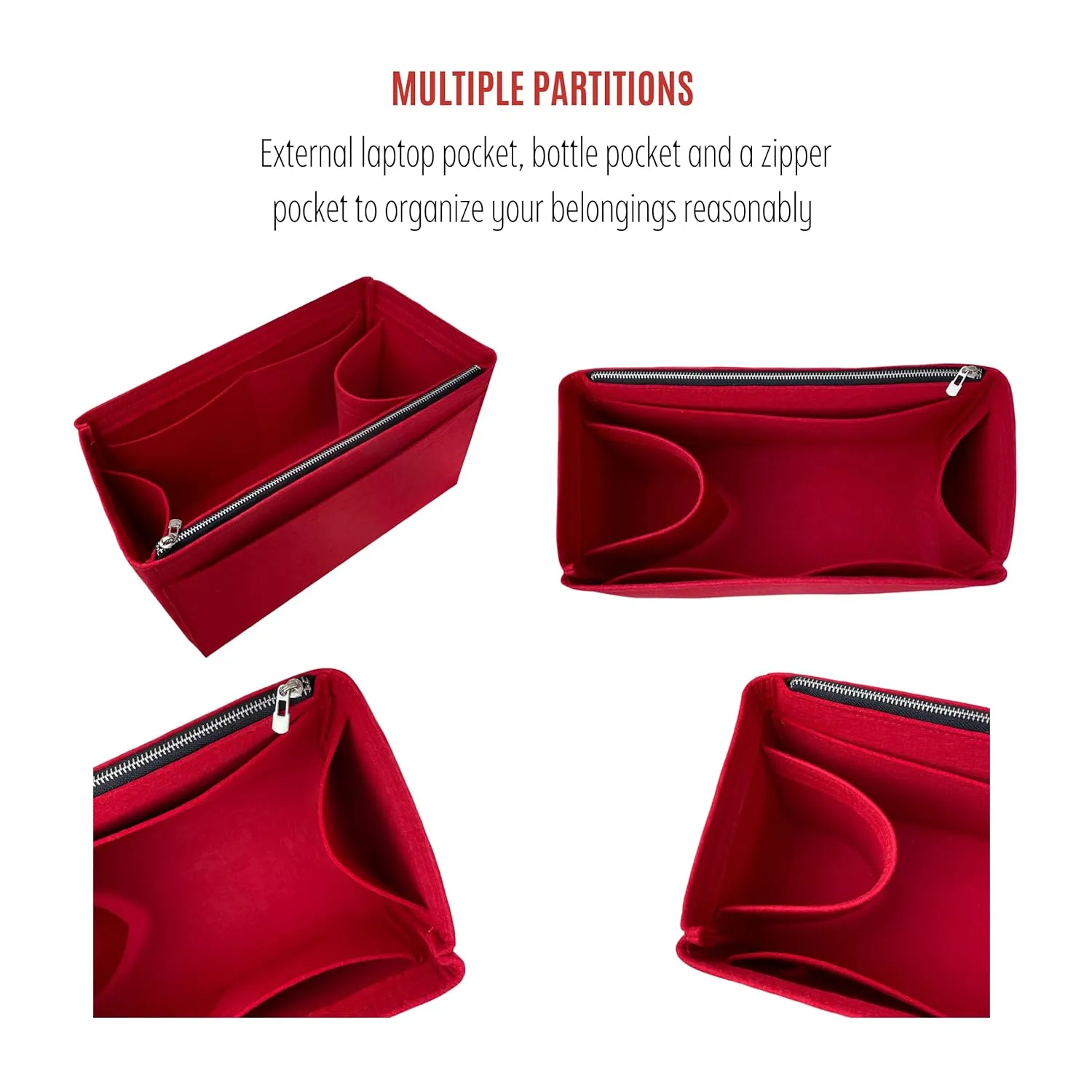Premium Purse Organizer for Bride-a-brac Insert, PM Bride-a-brac case organizer, Trousse Bride A Brac GM Organizer, 2mm Thick Felt Snug Sturdy (For Large Bride-a-Brac (GM), Geyser Blue)