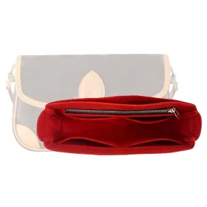 Premium Purse Organizer for Diane Bag Organizer, fits Lv Diane Bag Insert, Handmade 2mm Felt Double Layered Base with Tapered Shape, Snug Sturdy Gold Zipper (For Diane Bag, Geyser Blue)