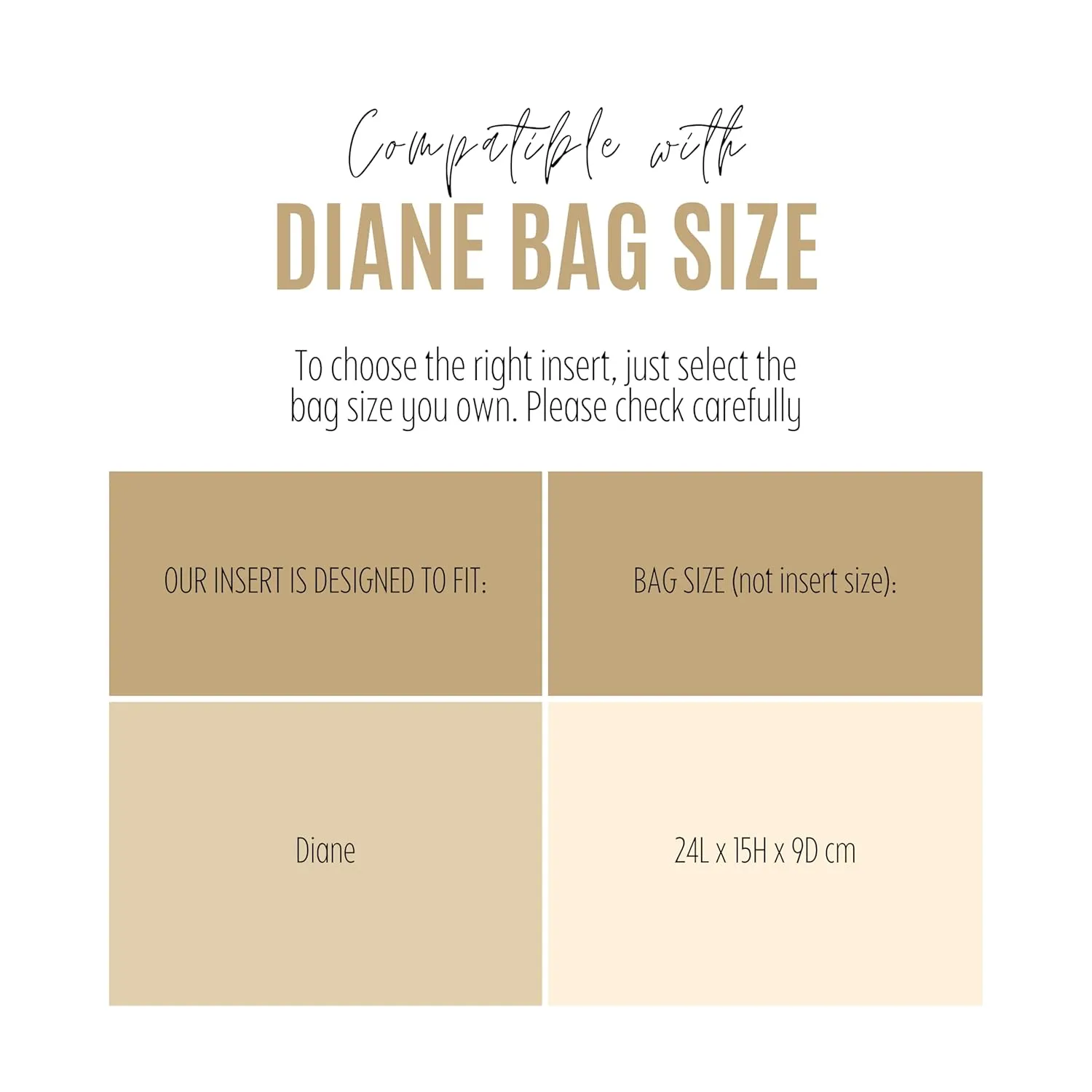 Premium Purse Organizer for Diane Bag Organizer, fits Lv Diane Bag Insert, Handmade 2mm Felt Double Layered Base with Tapered Shape, Snug Sturdy Gold Zipper (For Diane Bag, Geyser Blue)