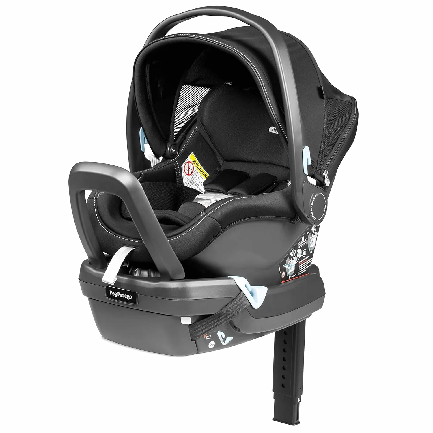 Primo Viaggio 4-35 Nido - Rear Facing Infant Car Seat - Includes Base with Load Leg & Anti-Rebound Bar - for Babies 4 to 35 lbs - Made in Italy - Onyx (Black)