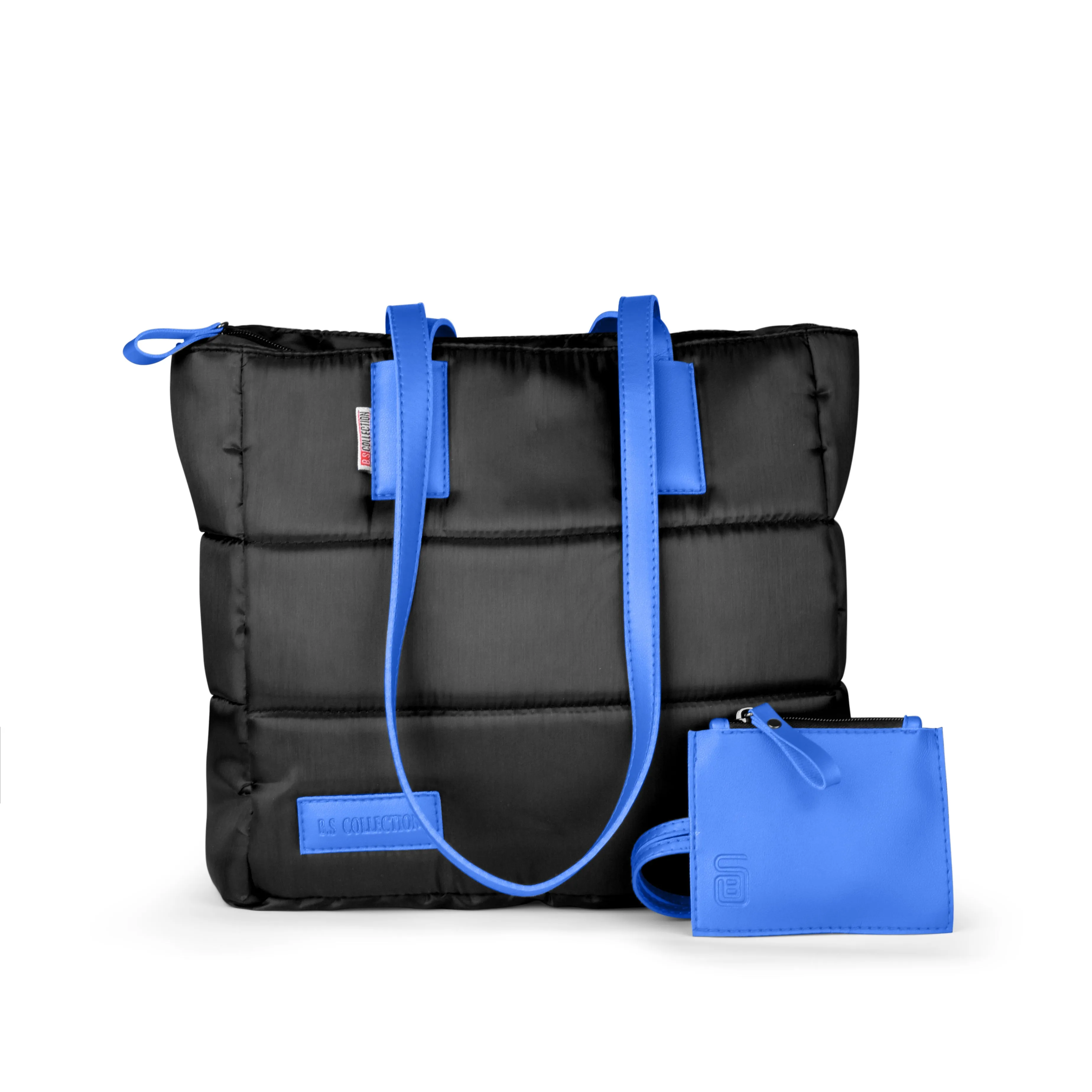 Puffer Medium Size Tote Bag With Wallet - Blue