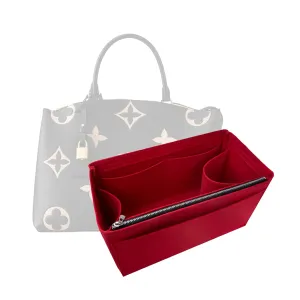 Purse Organizer for Grand Palais Lv Bag Insert, LV Palais Petit Organizer, Grand Palais Organizer, Handmade 2mm Premium Felt Snug Sturdy Gold Zipper (For Petit Palais, Sienna)