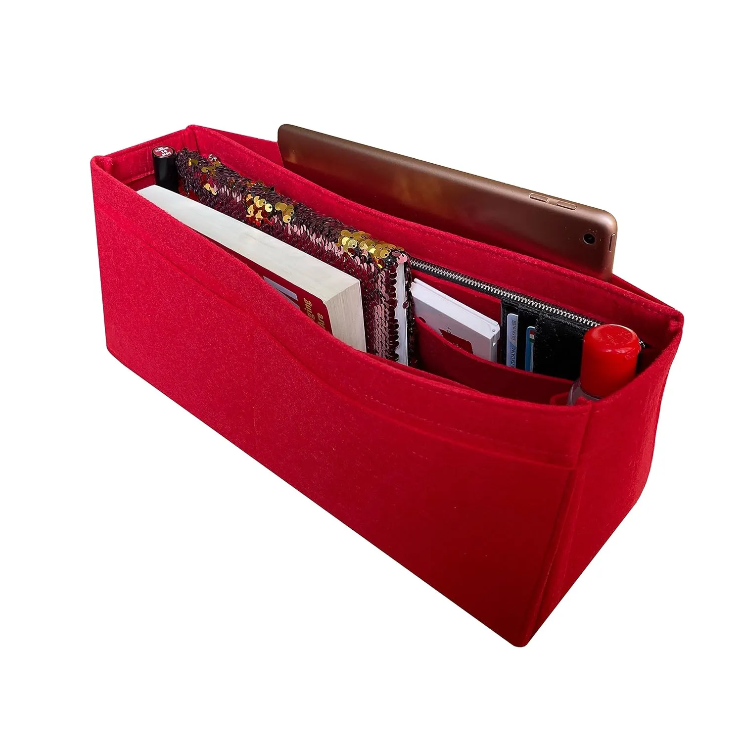 Purse Organizer for Odeon Bag, Lv Odeon PM Purse Organizer, Bag Organizer for Lv Odeon MM, Handmade 2mm Premium Felt Snug Sturdy Gold Zipper (For Odeon PM, Geyser Blue)