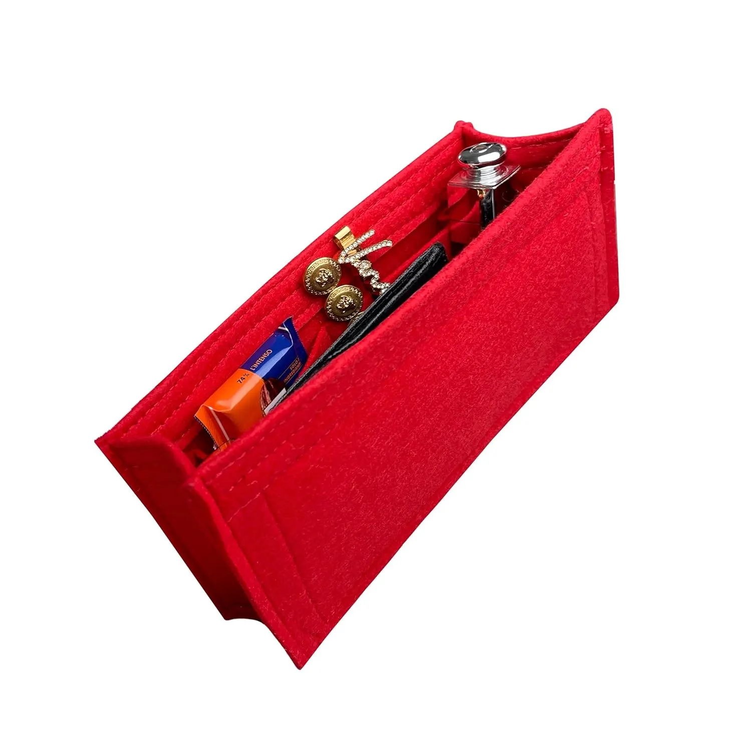 Purse Organizer for Peekaboo Bag Insert, Peekaboo IseeU Bag Organizer, IseeU Peekaboo Medium Insert, 2mm Felt Snug Sturdy Set of 2 (For Medium IseeU - Women's Version, Geyser Blue)