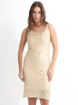 RAREISM Embellished Shoulder Straps Sequined Sheath Dress