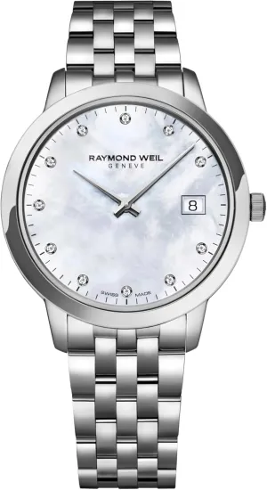 RAYMOND WEIL Toccata Women's Watch, Quartz, 11 Diamonds Indexes, Stainless Steel, 34mm (Model: 5385-ST-97081)