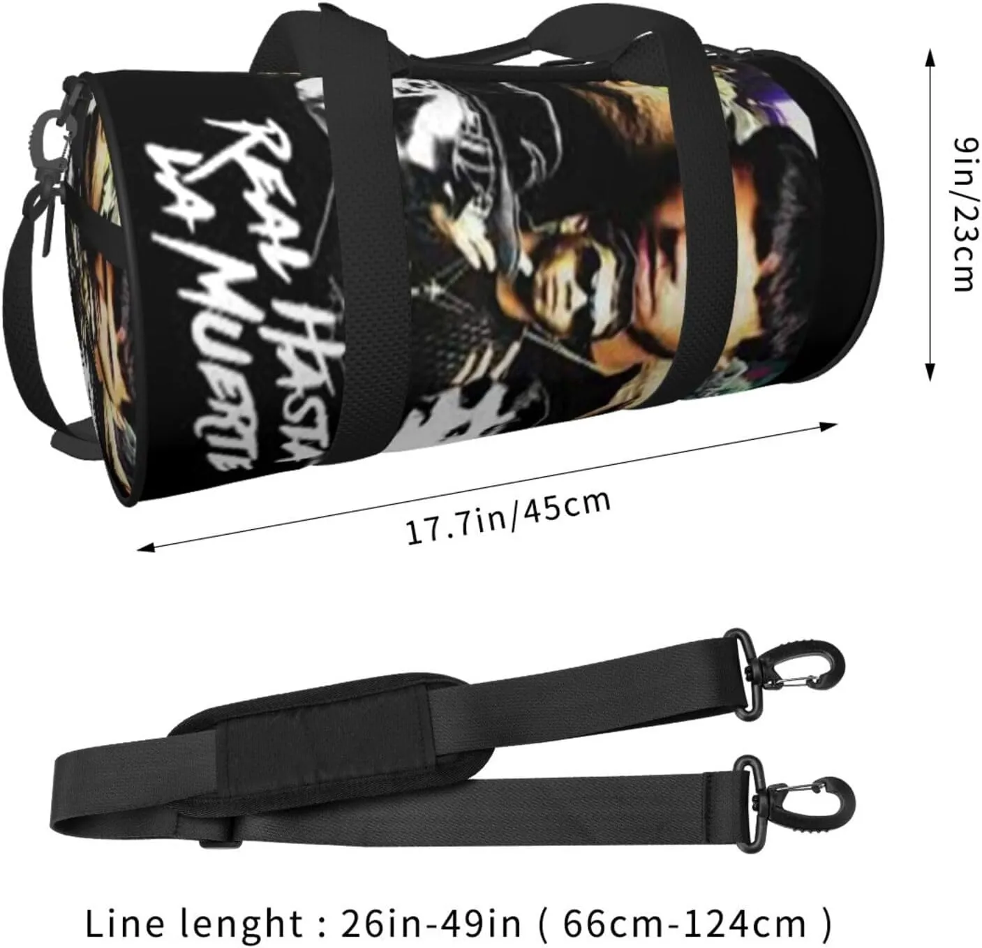 Real Hasta La Muerte Duffel Bag Large Capacity Portable Round Travel bag,Travel Sports Bag for Men and Women One Size