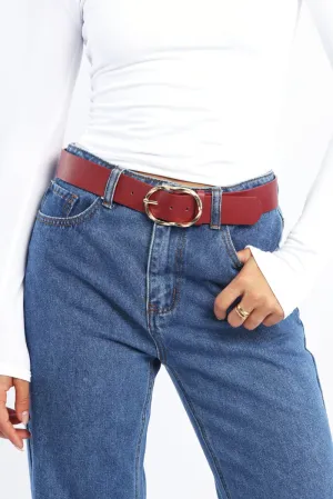 Red Oval Buckled Belt