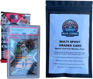 Rich Strike Repacks Multi Sport Graded Card Mystery Pack, 1 Graded Sports Card (Any Sport), 1 Unopened Card Pack (Any Sport). Look for Special Inserts.