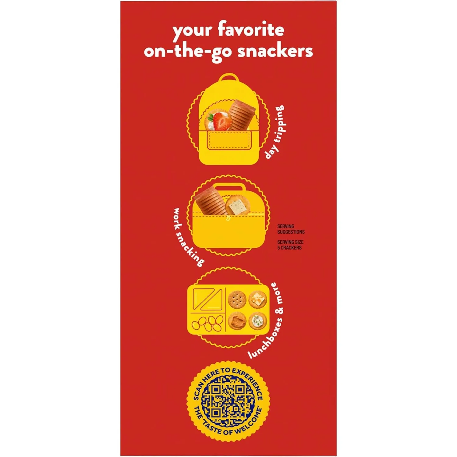 RITZ Fresh Stacks Whole Wheat Crackers, Bulk Travel Snacks, 6 Boxes (48 Multi Snack Packs)