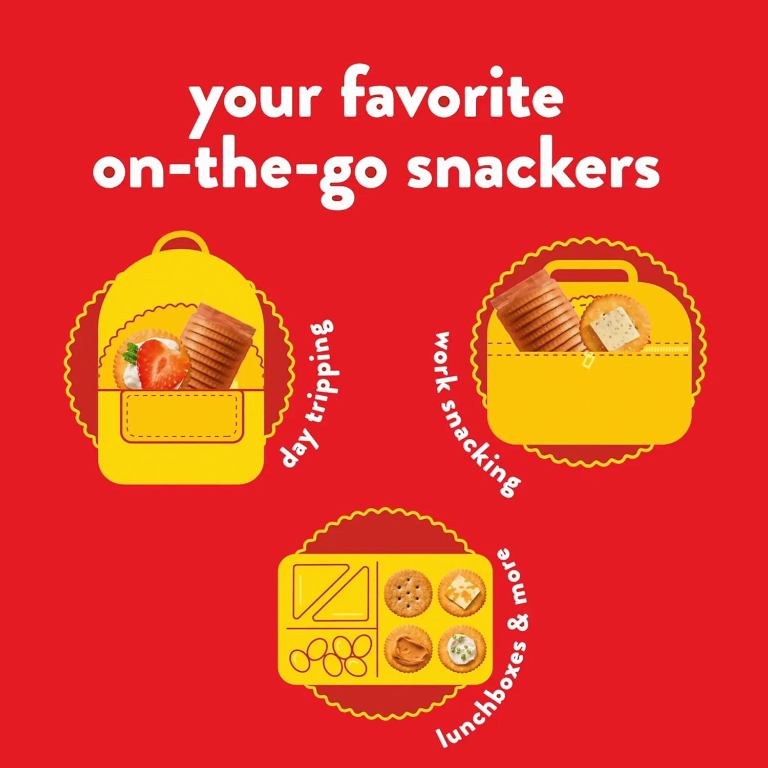 RITZ Fresh Stacks Whole Wheat Crackers, Bulk Travel Snacks, 6 Boxes (48 Multi Snack Packs)