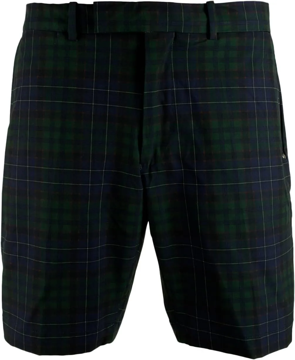 RLX Ralph Lauren Men's Tailored Fit Stretch Plaid 9" Golf Shorts Green 33