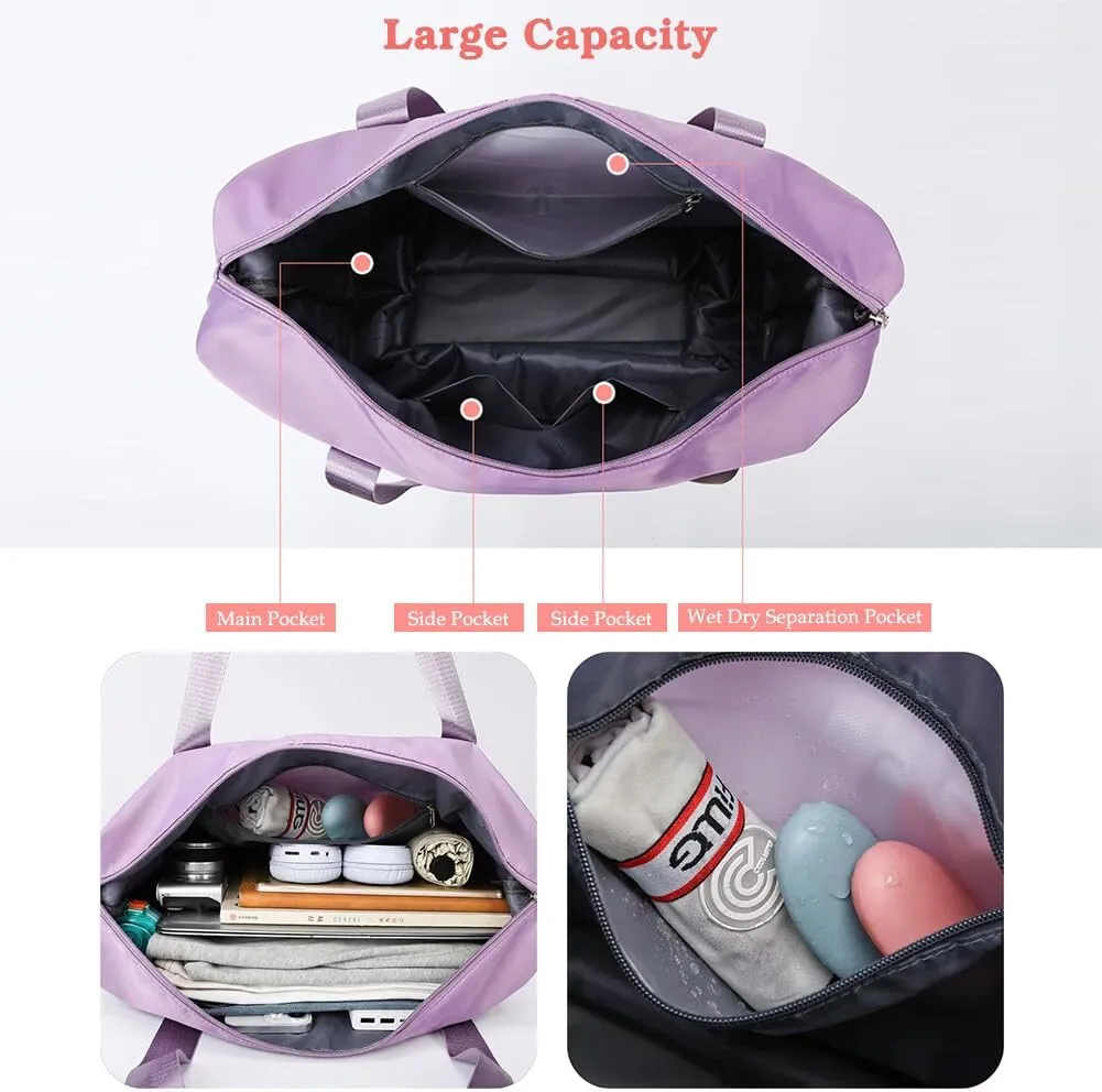 Rolling Duffle Bag with Wheels and Handle Foldable Travel Bag Expandable Carry on Bag with Detachable Casters Wheeled Weekender Bag for Women & Men - Black