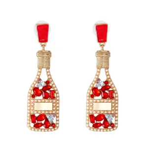 Rosé Red Champagne Earrings