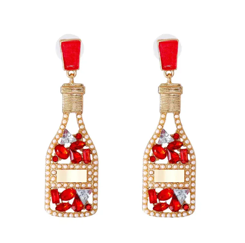 Rosé Red Champagne Earrings