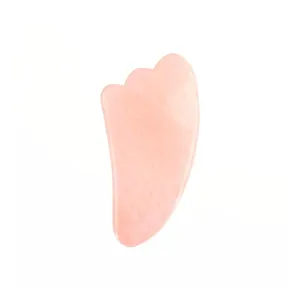 Rose Quartz Jade Roller Set Real Jade Gouache Scraper Jade Massager Gua Sha Board Massager Face Roller(Style d)